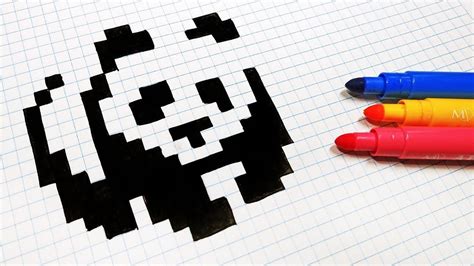 Pixel Art Hecho A Mano Cómo Dibujar Un Panda Arte Píxeles Minecraft