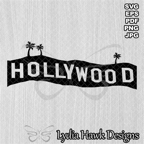 Hollywood Sign And Palm Trees Clipart Lydia Hawk Designs