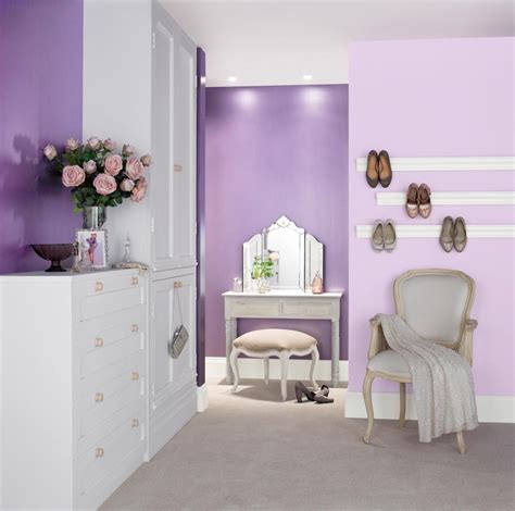 Glamorous bedroom painted with Crown matt emulsion in Lavender Cupcake