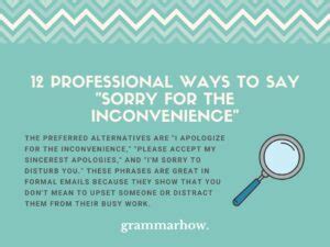 Professional Ways To Say Sorry For The Inconvenience