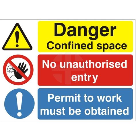 Danger Confined Space Sign Or Stickers Uk Safety Store