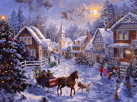 Best 4 Currier And Ives Backgrounds On Hip Magical Christmas Hd