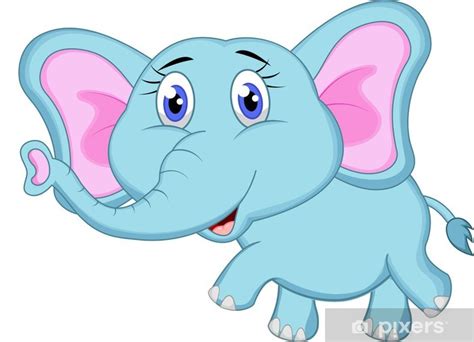 Vinilo Pixerstick Dibujos Animados Elefante Lindo Pixerses