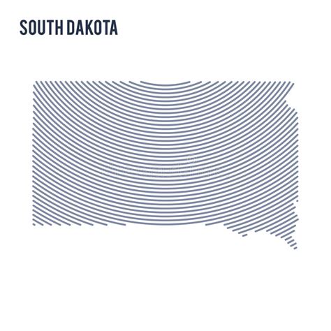 Vector La Mappa Covata Estratto Dello Stato Del Sud Dakota Con Le Linee