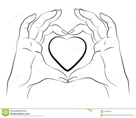 Apprenez à dessiner un coeur mignon facilement et étape par étape. Mains Faisant Dessin Au Trait Coeur Illustration de ...