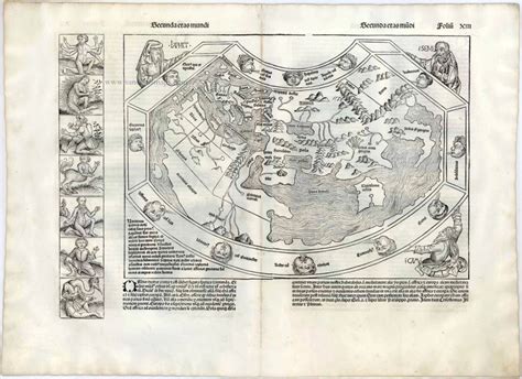 World Ptolemaic By Schedel H Sanderus Antique Maps Antique Map