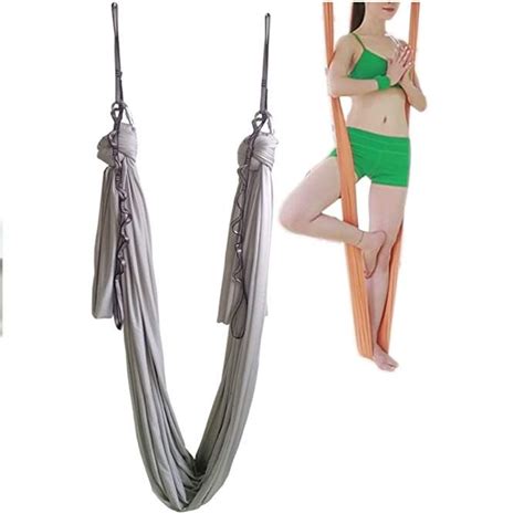 Wellsem Aerial Yoga Hammock Yards Aerial Pilates Silk Yoga Swing Set Include Carabiner Daisy