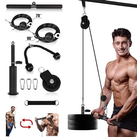 Buy Fitness Lat And Lift Pulley System With Dual Cable Machine