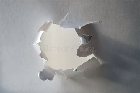 Hole Punched In A Paper Sheet Stock Photo Image Of Empty Large