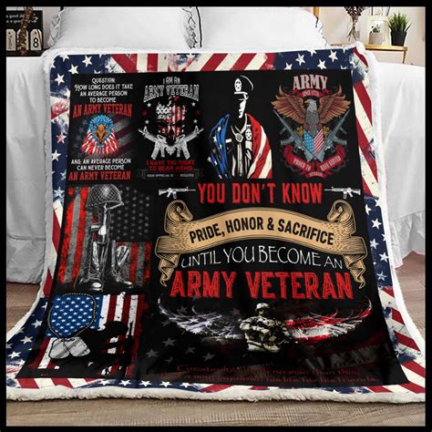 Us Army Veteran You Dont Know Pride Honor And Sacrifice Fleece Blanket