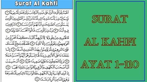 Bacaan Surat Al Kahfi Ayat 1 110 Lengkap Dengan Arti Dan Keutamaannya