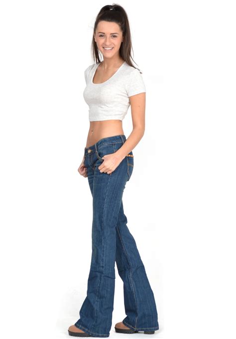 New Womens Hipster Low Rise Bootcut Flared Jeans Blue Bellbottom Denim Flares Ebay
