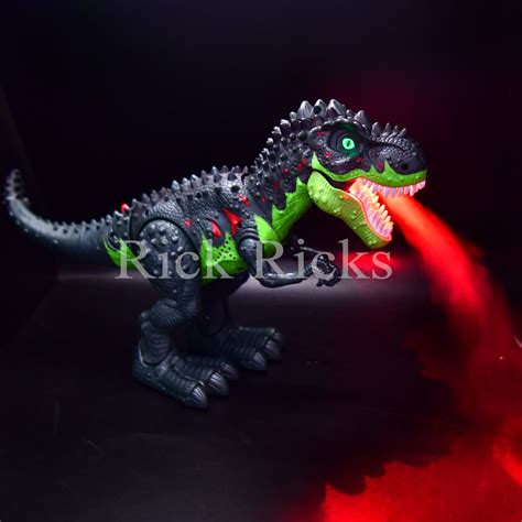 Fire Breathing Simulated Flame Spray Walking T Rex Dinosaur Toy For