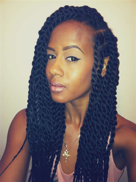 Braiding hair, particularly kankelon hair, usually cornrows typically don't last very long because once your hair starts to grow out, the plait may separate (for lack of a better term) from your head. Jumbo Senegalese Twists Tutorial | hair | Pinterest ...