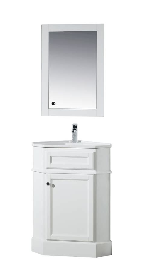 Featuring smooth and neat lines, this corner bathroom vanity offers a stylish solution turn those unused bathroom corners into a fully the vanity and medicine cabinet were good quality. Photo of product