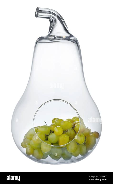 Glass Pear Shaped Fruit Bowl Isolated On White Stock Photo Alamy
