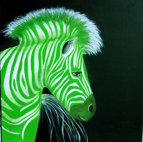 Zebra Popart Green Pop Art Paintings | Zebra painting, Pop art, Pop art