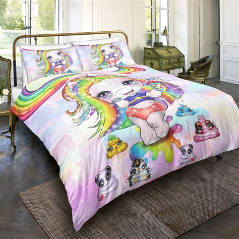 Rainbow Unicorn Lady Bedding Set Unilovers