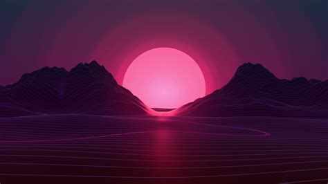 Vaporwave Purple Sunset 4k Ultrahd Wallpaper Backiee