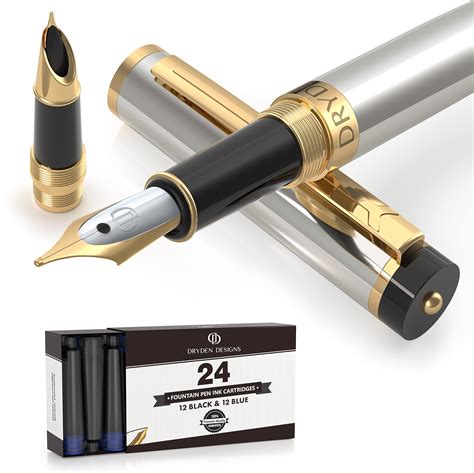 Buy Dryden Designs Fountain Pen Medium And Fine Nibs Metallic