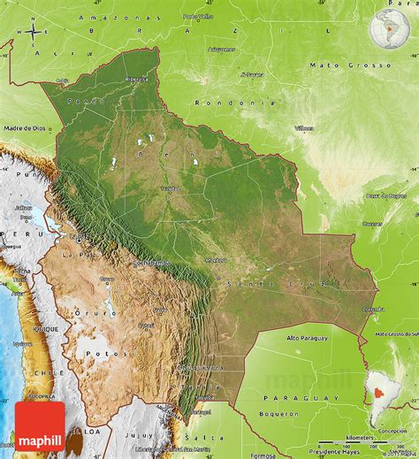 Bolivien Satelliten Karte