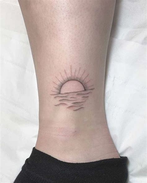 Sunrise Tattoo By Conz Thomas Inked On The Left Ankle Sunset Tattoos