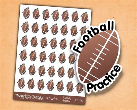 American Football Stickers Kc1083 Football Practice Etsy Uk