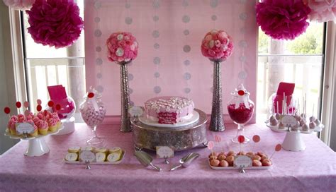 The Inspired Occasion Simple Pink Christening Table With Pompoms