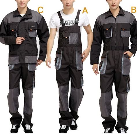 Men Multi Pocket Tooling Suit Bib Overalls Maintenance Coveralls