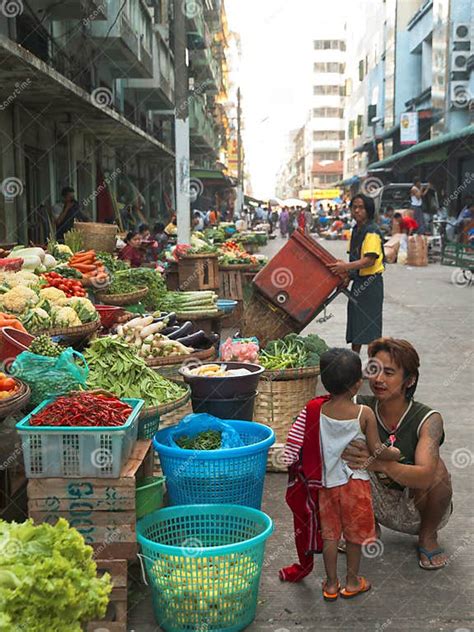 Street Market In Yangon Editorial Stock Image Image Of Fresh 49615074