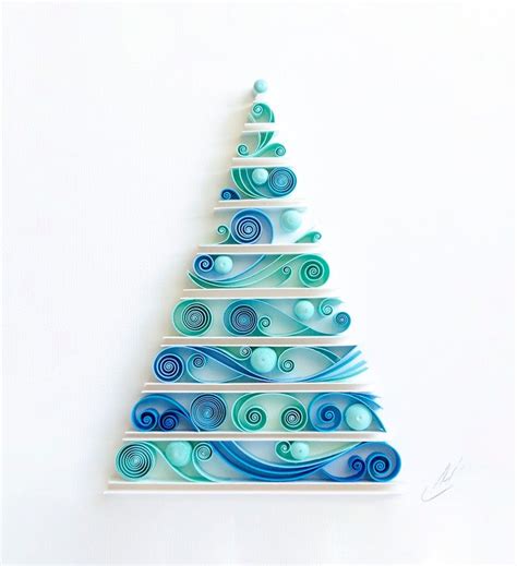 Christmas Tree Paper Art Quilling Template Pattern Etsy