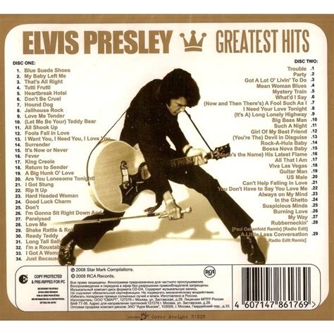 Greatest Hits By Elvis Presley Cd X 2 With Techtone11 Ref117598485