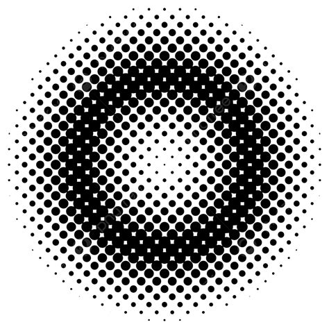 Black Halftone Dots Circle Halftone Halftone Circle Pattern Png And