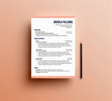 Bold Minimal Resume Template For Microsoft Word Fully Etsy