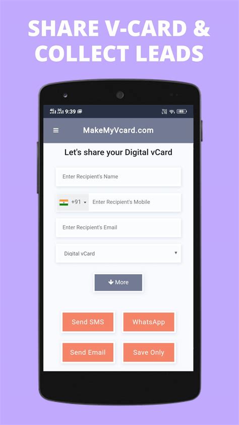 Help click on any of the details on the card, to edit them. Digital Business Card Maker App by Make My vCard for ...