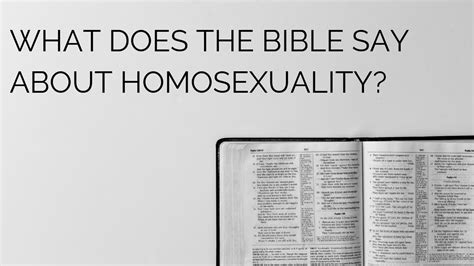 What Does The Bible Say About Homosexuality Youtube