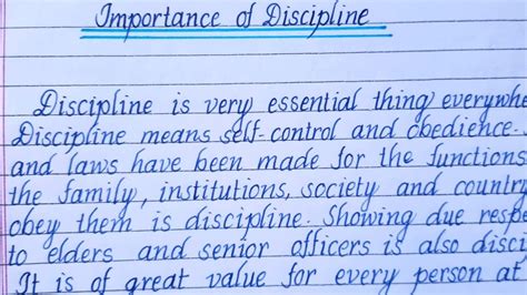 Essay On Importance Of Discipline Essayessay Writingenglish