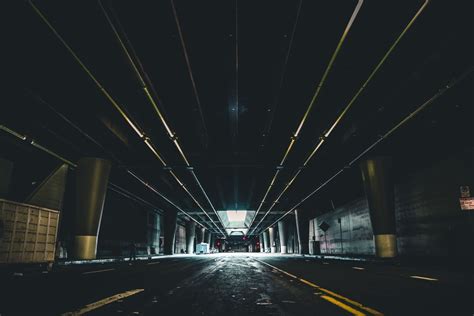 Free Images Road Night Urban Tunnel Dark Darkness Street Light