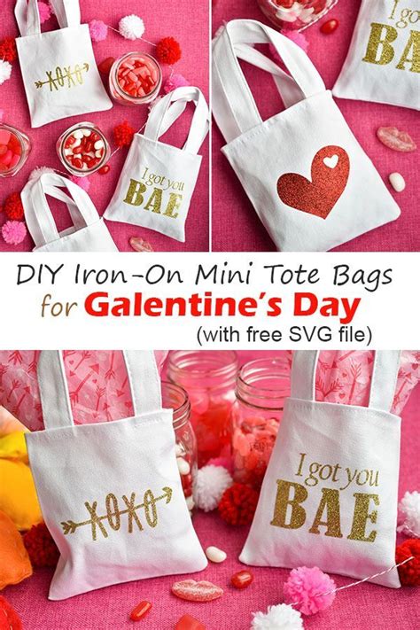 DIY Iron-On Mini Tote Bags for Galentine's Day (Free "I Got You Bae