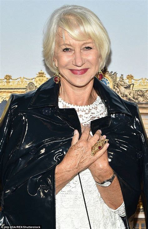 dame helen mirren pvc coat age defying old actress sex symbol lace gown very lovely