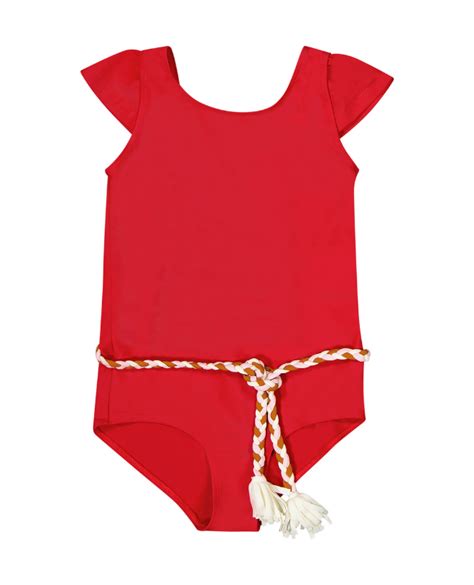 Sun Protective Swimsuit For Children And Girls Joan In Pepper Red