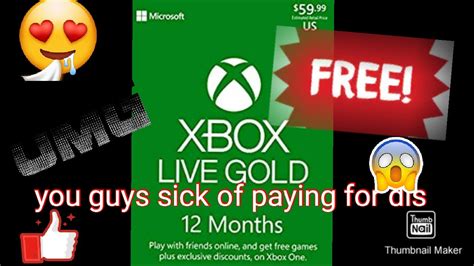 How To Get Xbox Live Gold For Free Youtube