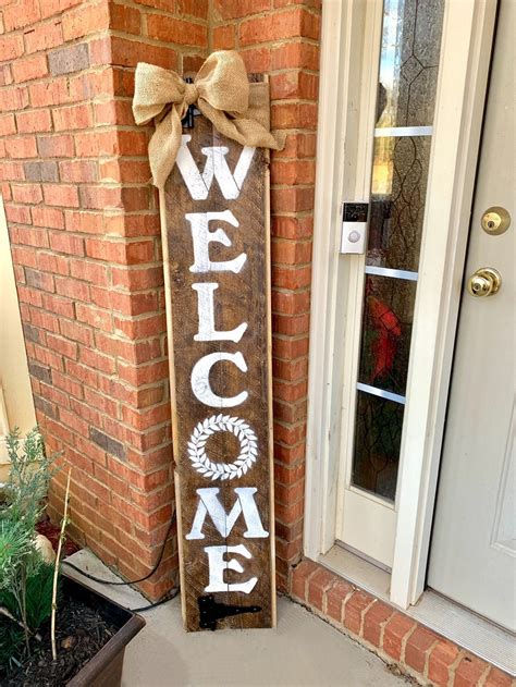 Welcome Sign Front Porch Sign Veranda Wood Sign Etsy