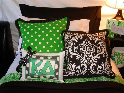 Green White And Black Room Colors Kd Lovee Sorority Bedding Kappa Delta Sorority Room