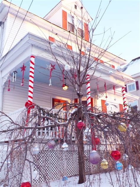 Christmas Porch Decoration This Year Candy Cane Porch Columns Silver B Christmas Porch