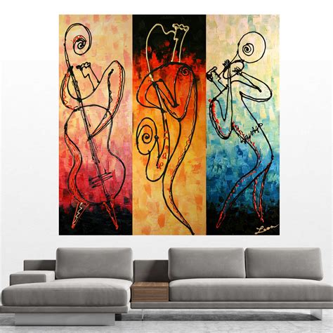 Canvas Art Abstract Stretched Ready To Hang Canvas Print Jazz Music