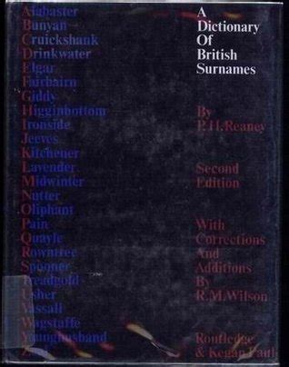 English last names starting with b. Dictionary of British Surnames by P.H. Reaney