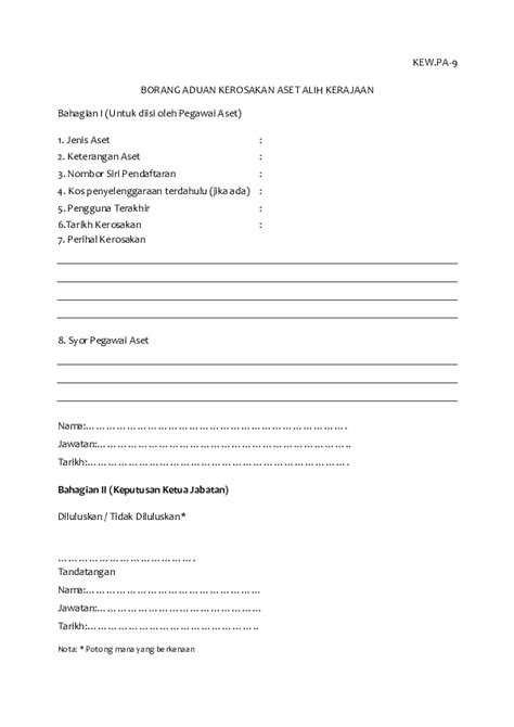 Laporan pemeriksaan hendaklah disediakan dengan menggunakan borang laporan lembaga pemeriksa (kew. MOshims: Borang Penyelenggaraan Aset