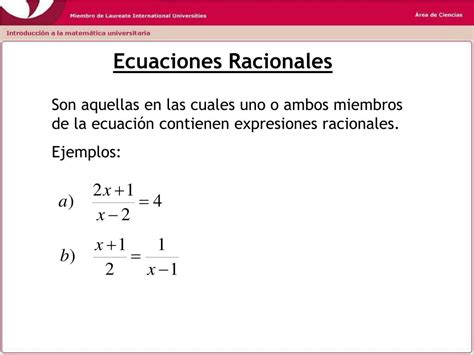 Ppt Ecuaciones Racionales Powerpoint Presentation Free Download Id