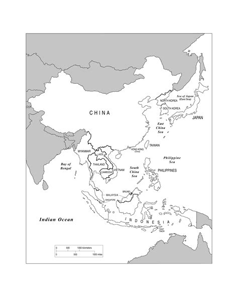 East Asia Political Map Blank